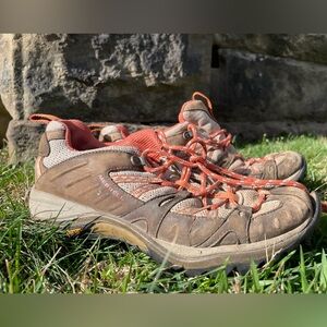 Merrell Women’s Brown and Orange Hiking Shoes